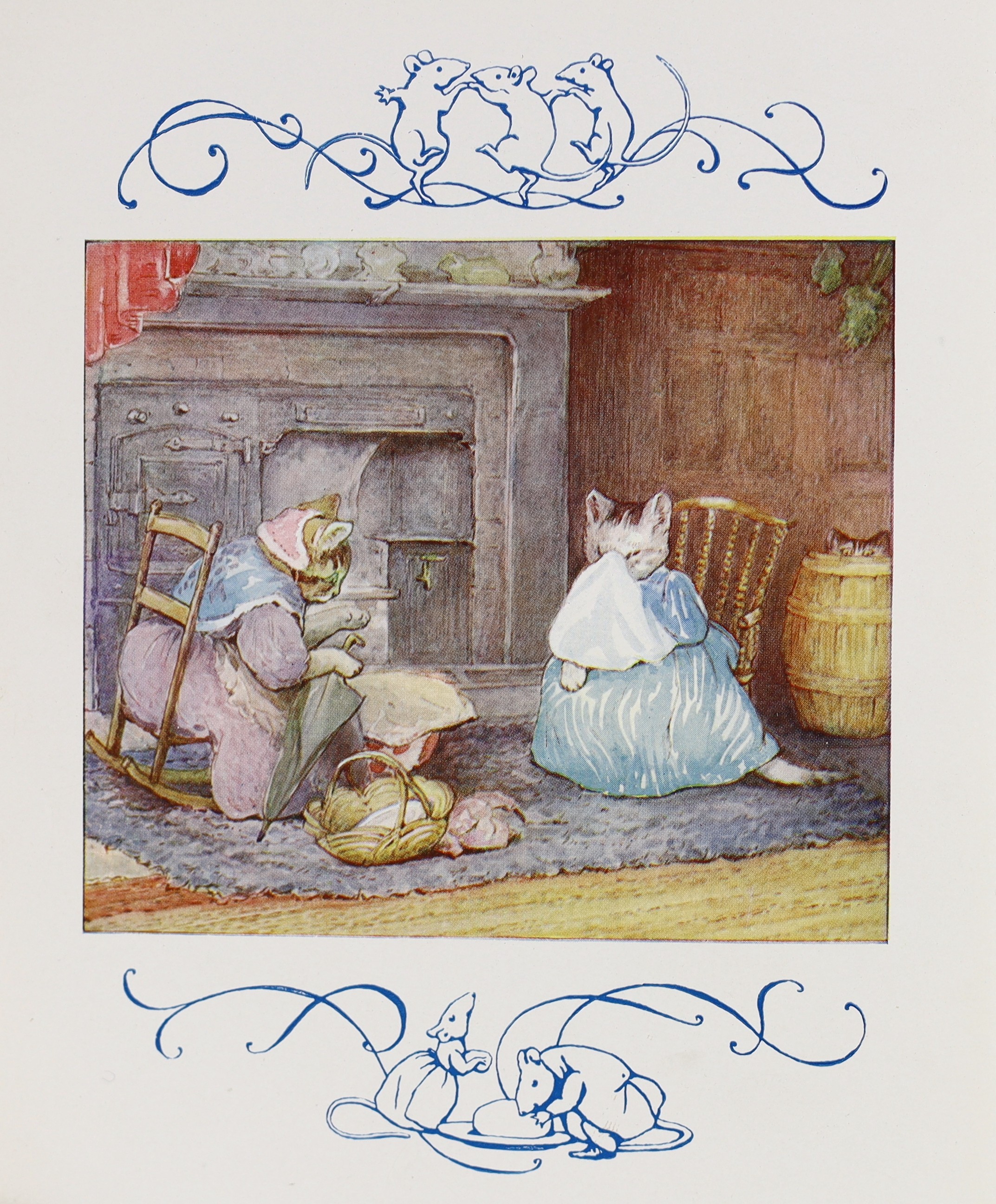 Potter, Beatrix - The Roly-Poly Pudding. First Edition. coloured pictorial title, full-page coloured and num. text illus.; publisher's red cloth with coloured illus. mounted on upper board within green rules, coloured pi